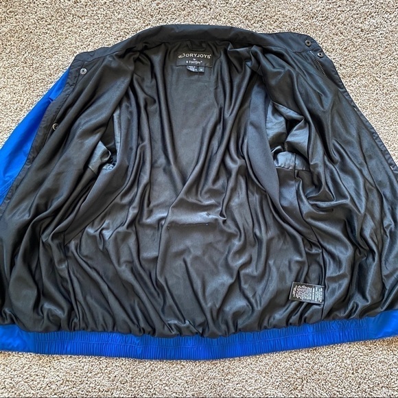 Footjoy FJ Dryjoys Lined Full Zip Golf Windbreaker Rain Jacket Mens M Blue/Black - Picture 5 of 16
